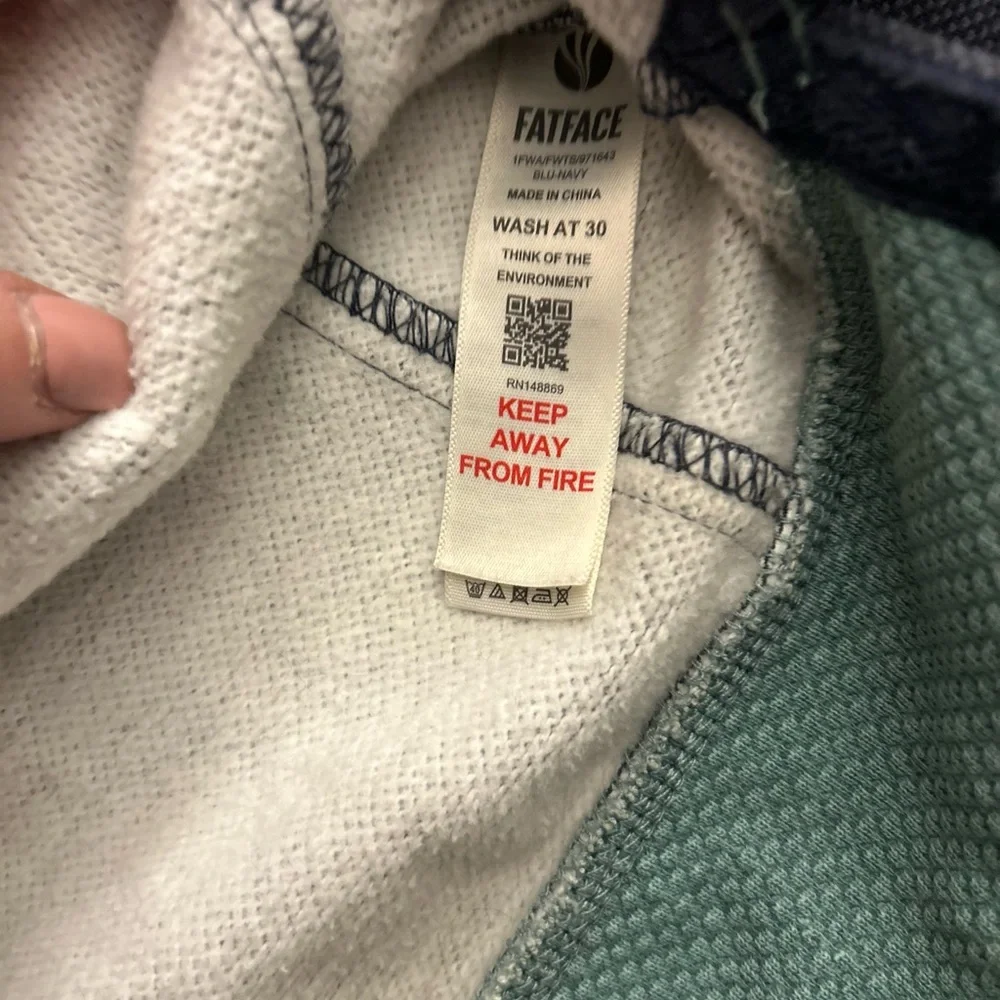 Women’s Fat Face Airlie Blue/Green Sweat Top - Great Condition!